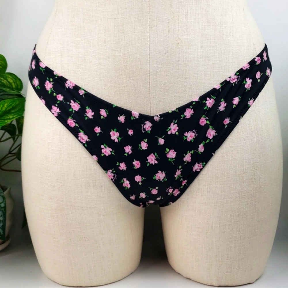 Victoria's Secret French Bikini Bottoms Black Pink sz X Large